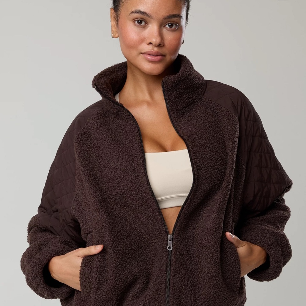 OFFLINE By Aerie Fluff Love Full Zip Jacket Deep Earth